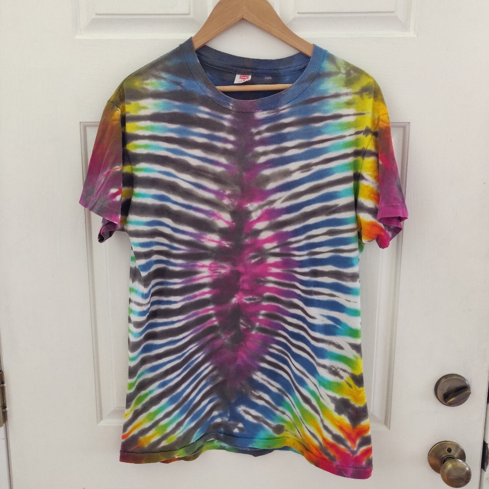 Vintage Tie Dye T Shirt Hanes 90s Hippie USA